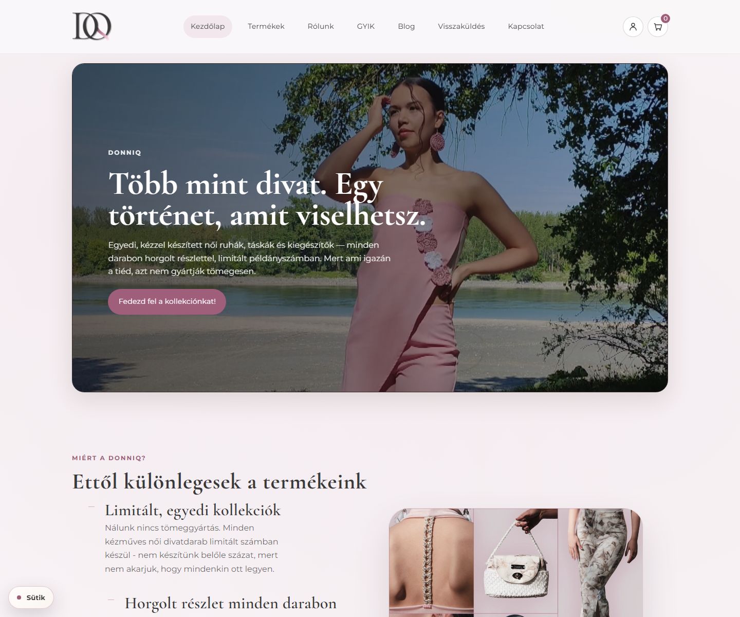 DonniQ weboldal előnézet